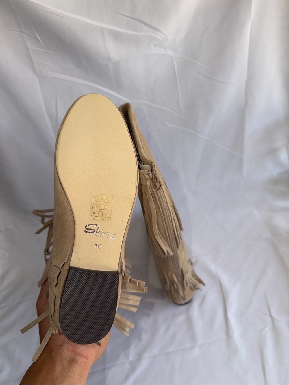 Sbicca Tan Suede Fringe Knee-High Boots - Picture 5 of 5
